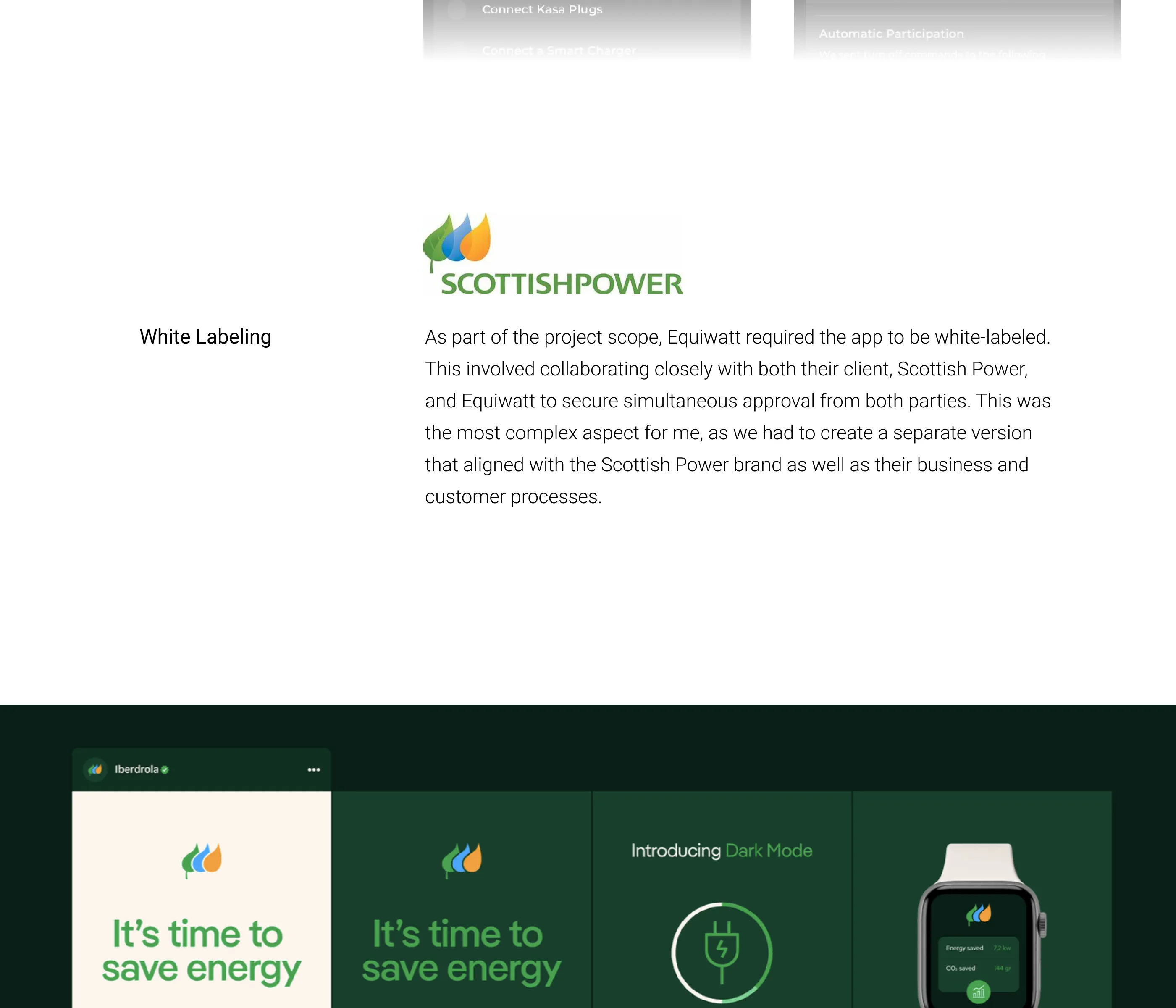 Scott Empowered — the brand voice, and the green It's-time-to-save-energy identity with the watch companion.