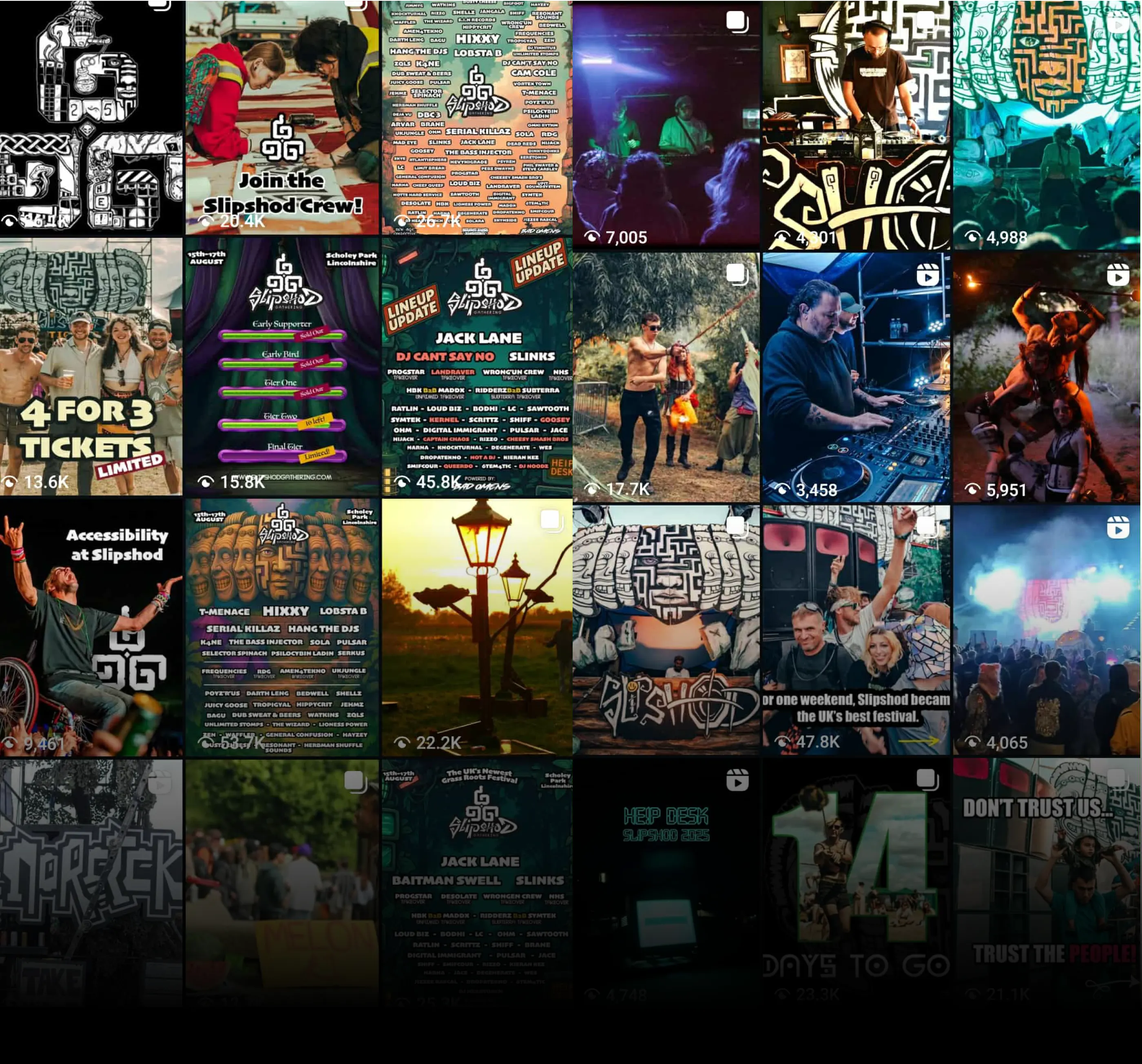 The campaign — posters, lineup drops and the days-to-go countdown wall