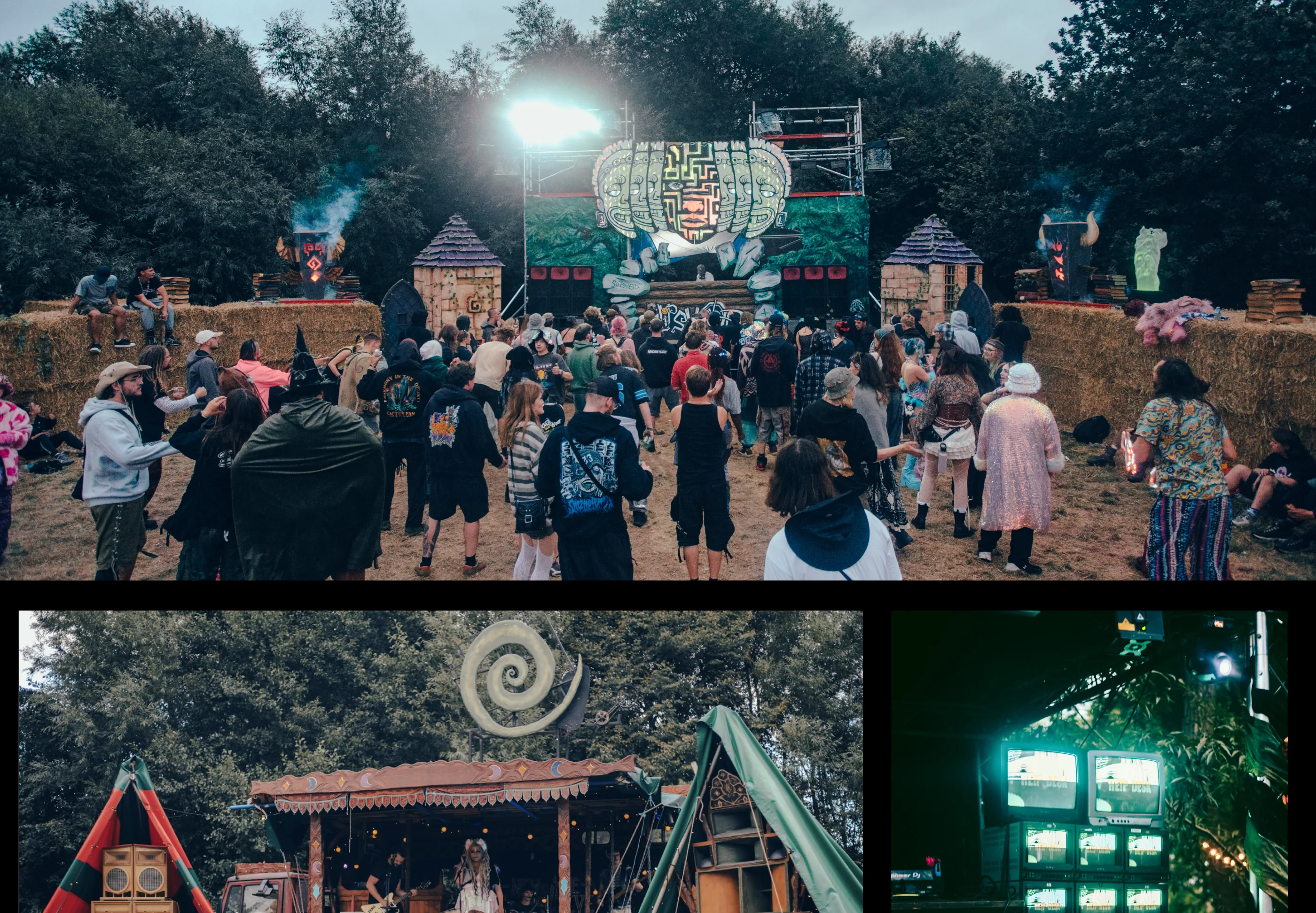 The site by day — signage, structures and the world in use