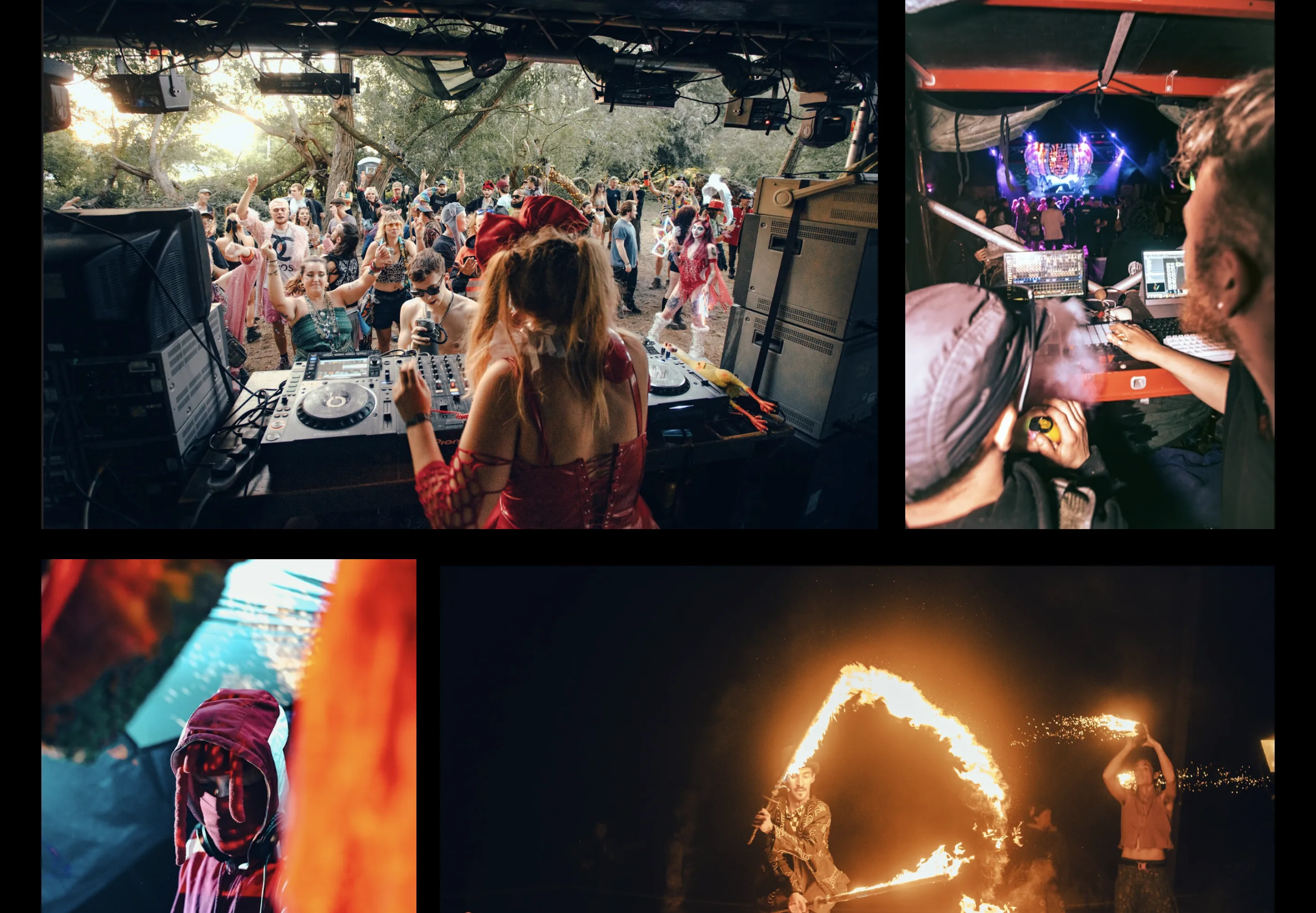 Night falls — stages lit, the story at full tilt