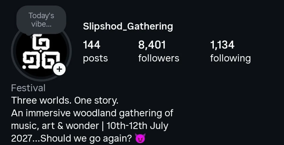 The Slipshod Instagram profile — 144 posts, 8,401 followers
